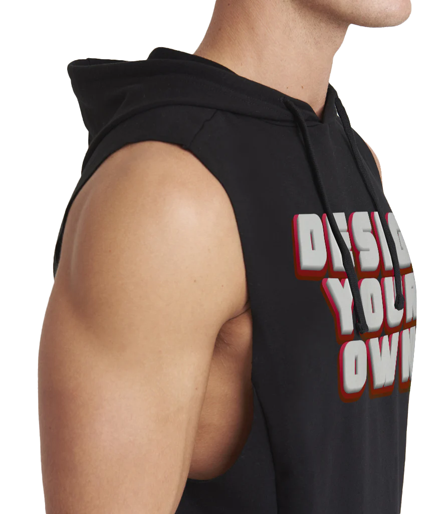 Cool urban sleeveless muscle hoodie - Image 2