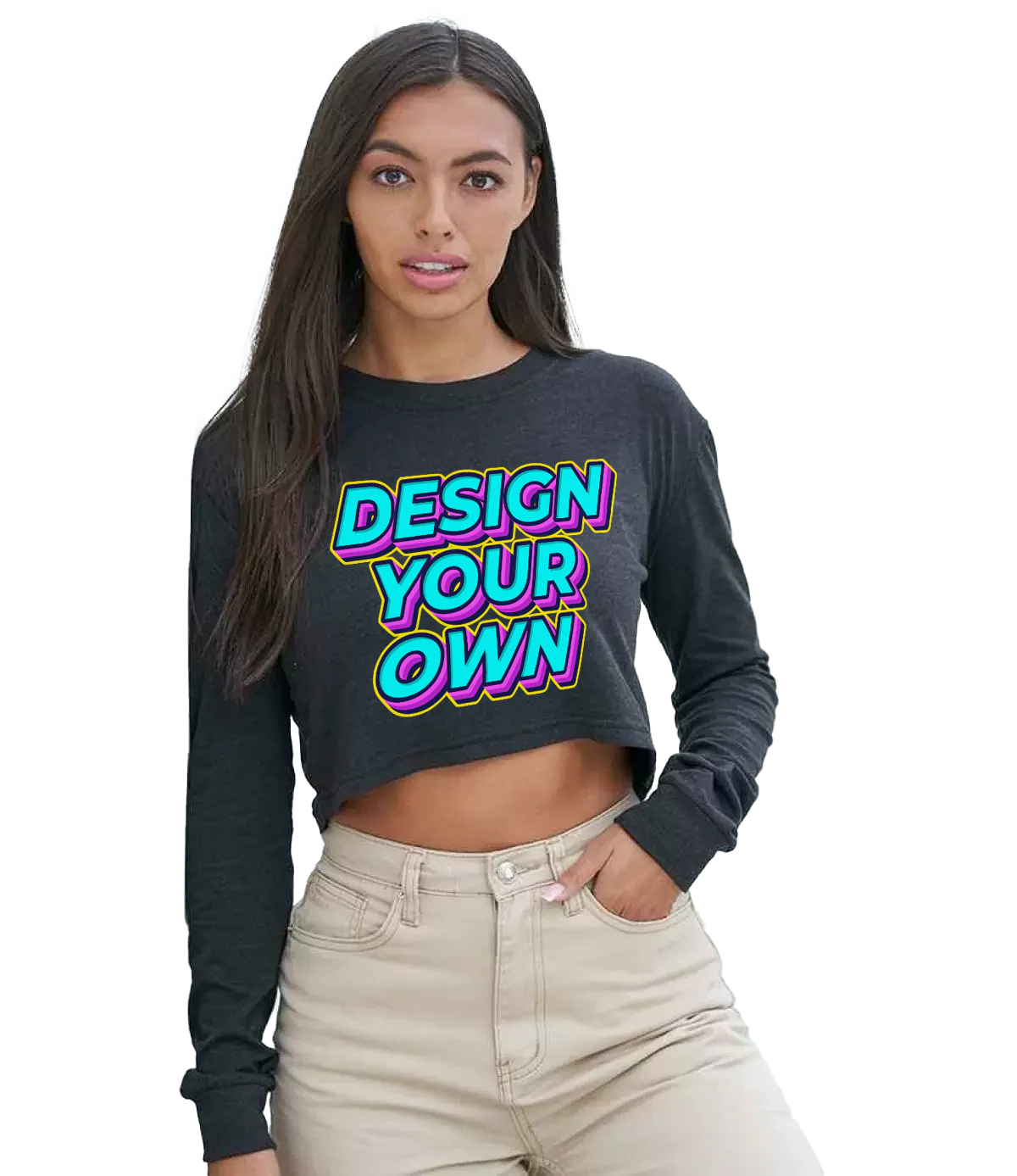 Long sleeve cropped t-shirt - Image 2
