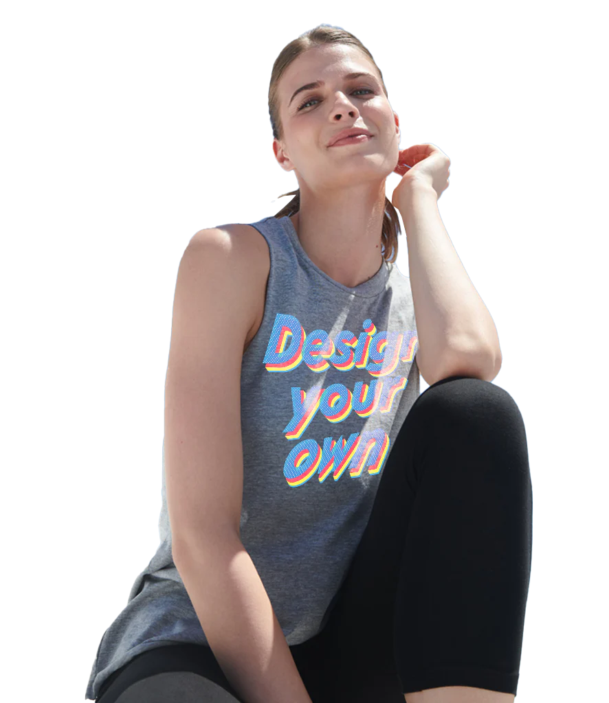 Ladies high neck cotton workout vest - Image 2