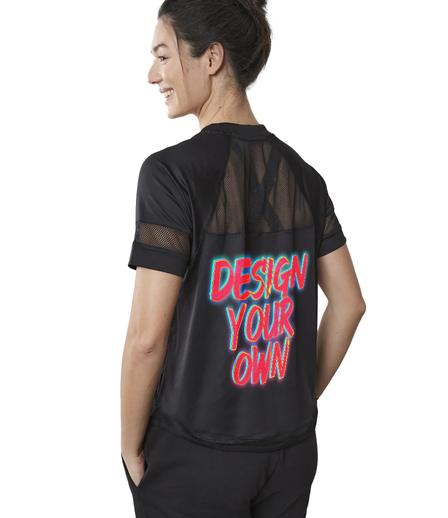 Ladies mesh panel gym t-shirt
